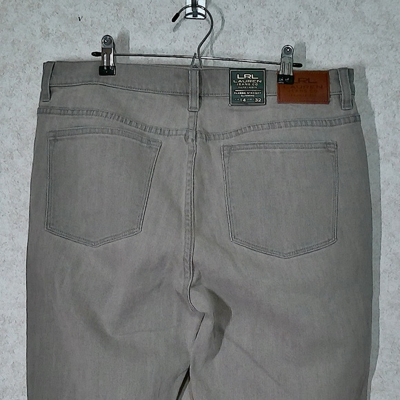 NWT Lauren Ralph Lauren Slimming Classic Straight Leg StretchJeans,Grey Sz14/32 - Picture 5 of 10